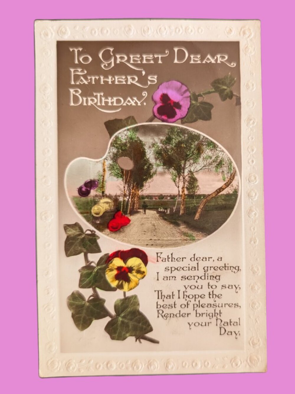 POSTCARD SALE 10/$20 Postmarked Embossed RPPC Cottagecore Birthday Postcard